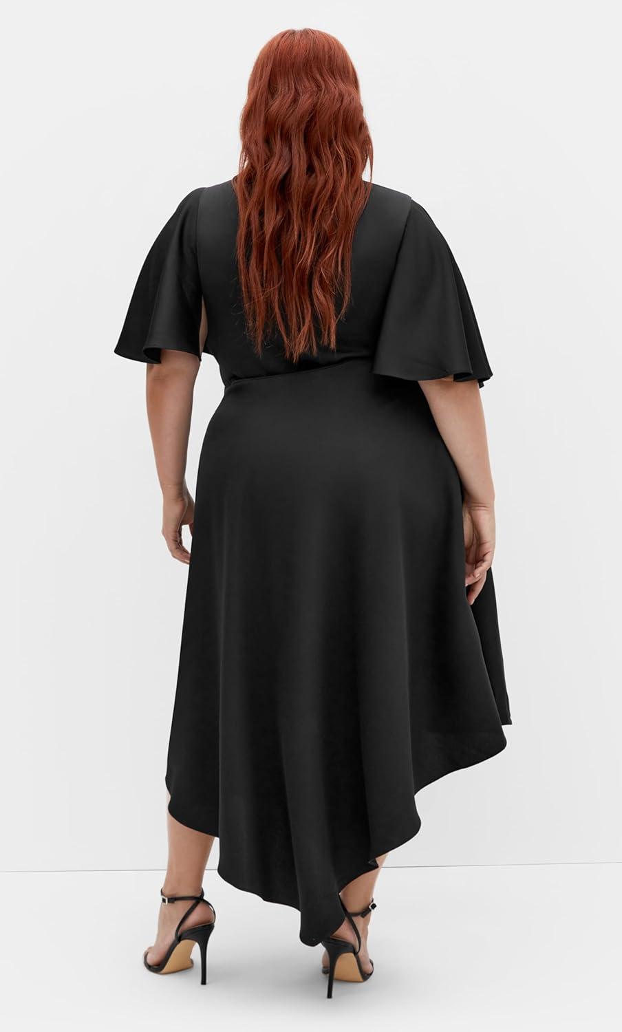 image:imageCity Chic Womens Plus Size Cocktail Dress Scarlette FlutterBlack