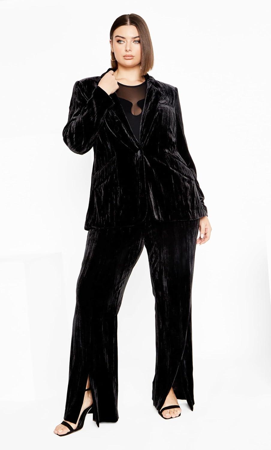 image:imageCity Chic Womens Plus Size Crushed JacketBlack