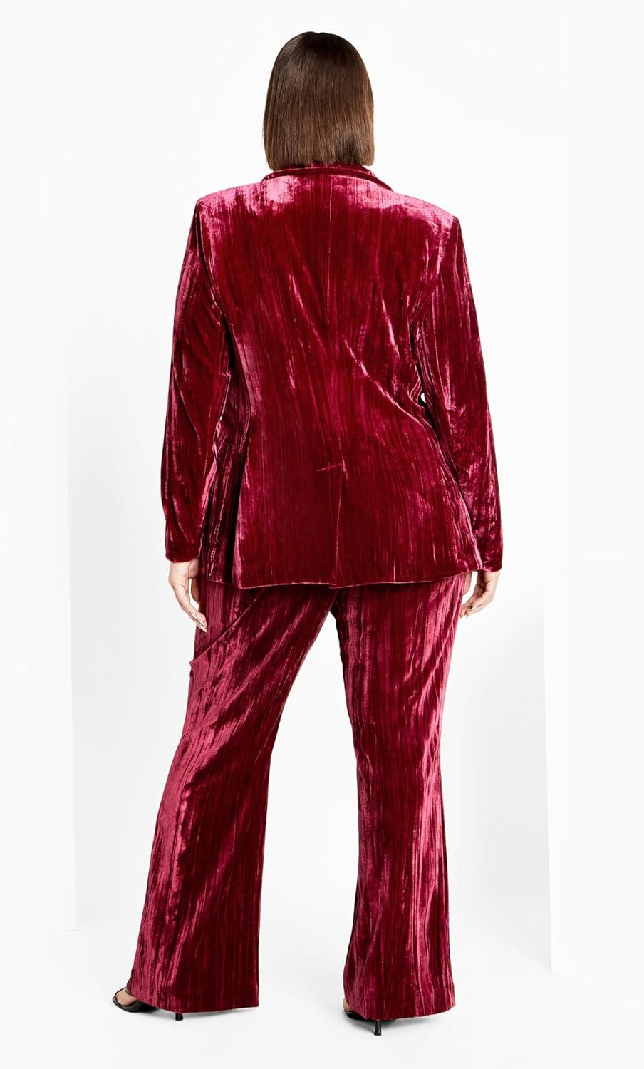 image:imageCity Chic Womens Plus Size Crushed JacketCabernet