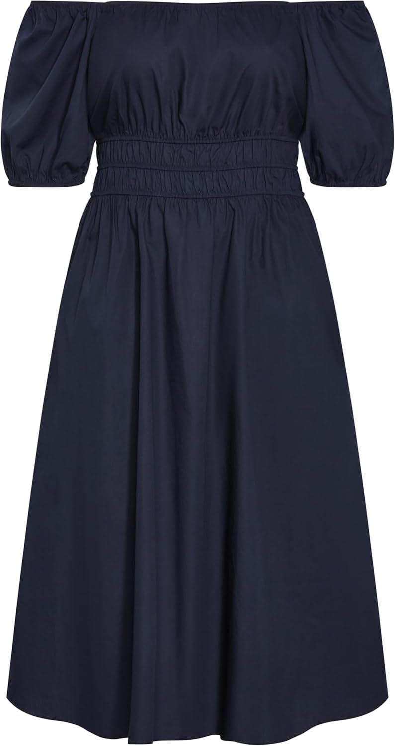 image:imageCity Chic Womens Plus Size Dress Adelynn Balloon Sleeve MidiNavy