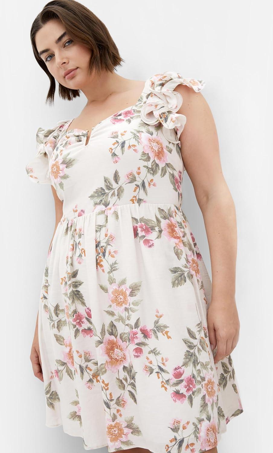 image:imageCity Chic Womens Plus Size Dress Alma PrintElegant Floral Print