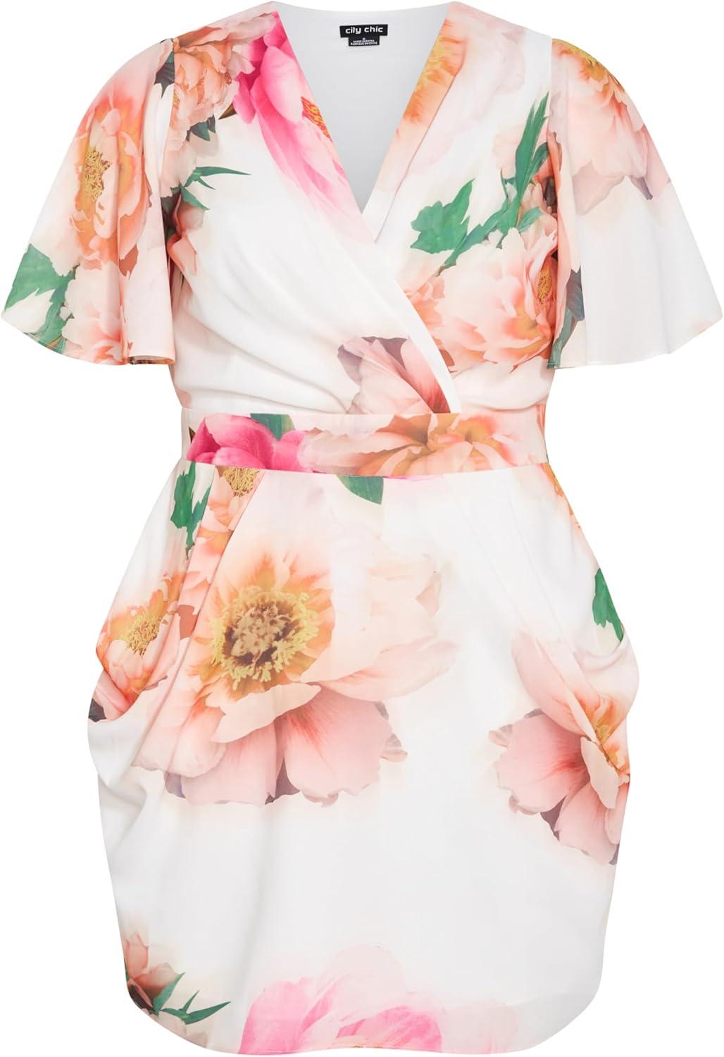 image:imageCity Chic Womens Plus Size Dress Braelynn Floral MiniGarden Party