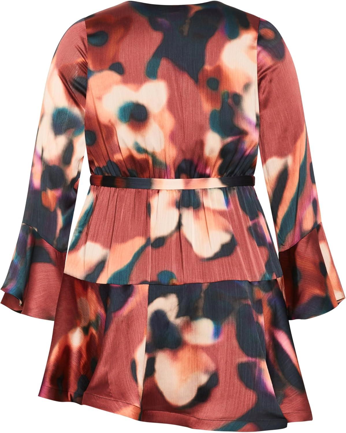 image:imageCity Chic Womens Plus Size Dress Cherrie PrintAbstract Illusion