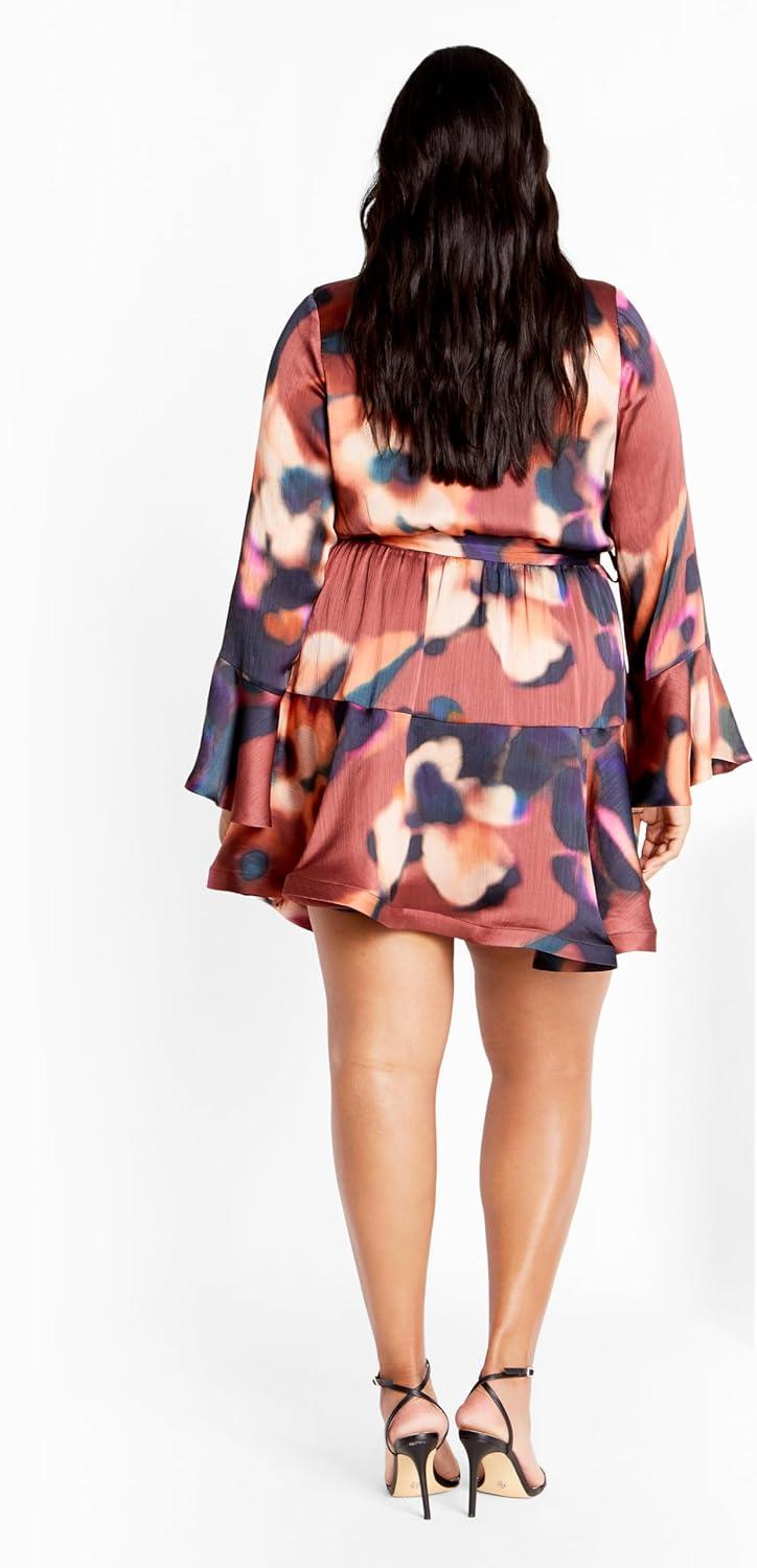 image:imageCity Chic Womens Plus Size Dress Cherrie PrintAbstract Illusion