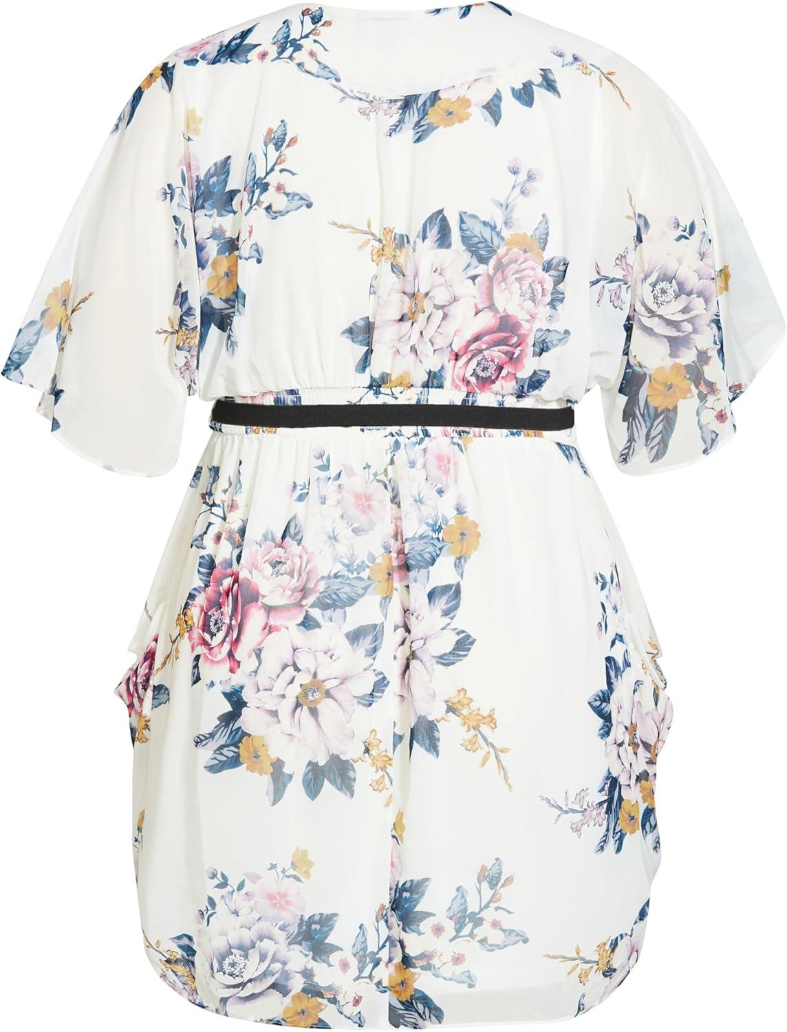 image:imageCity Chic Womens Plus Size Dress Colour Wrap PrintSummer Love