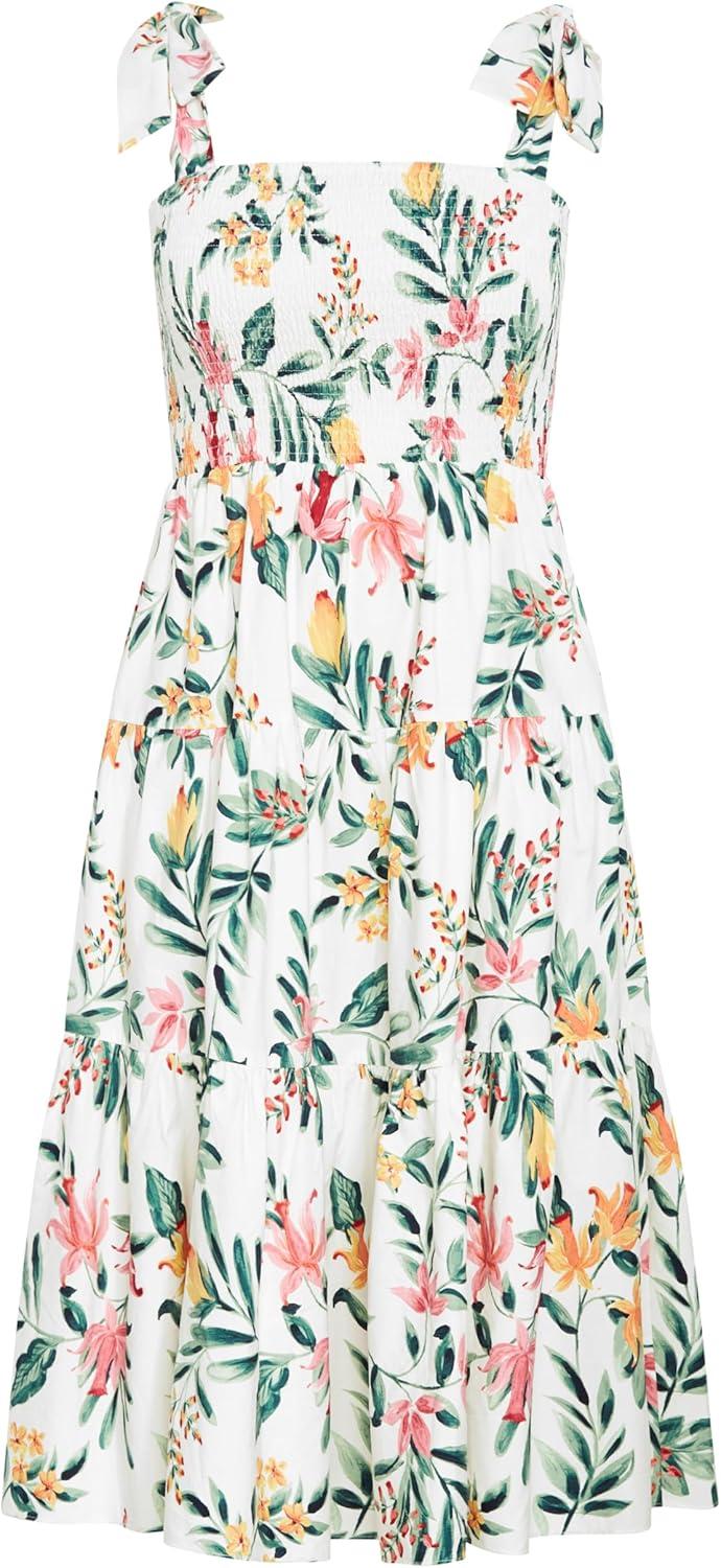 image:imageCity Chic Womens Plus Size Dress Haven Tier Midi PrintIsland Fl