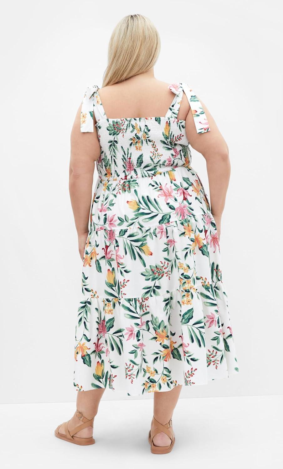 image:imageCity Chic Womens Plus Size Dress Haven Tier Midi PrintIsland Fl