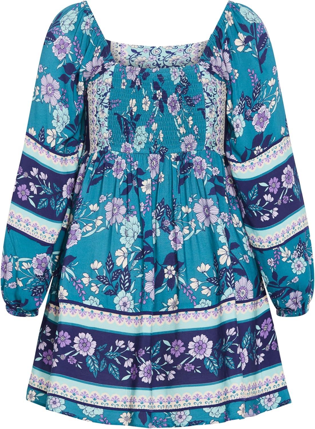 image:imageCity Chic Womens Plus Size Dress Rose MiniBlue Border