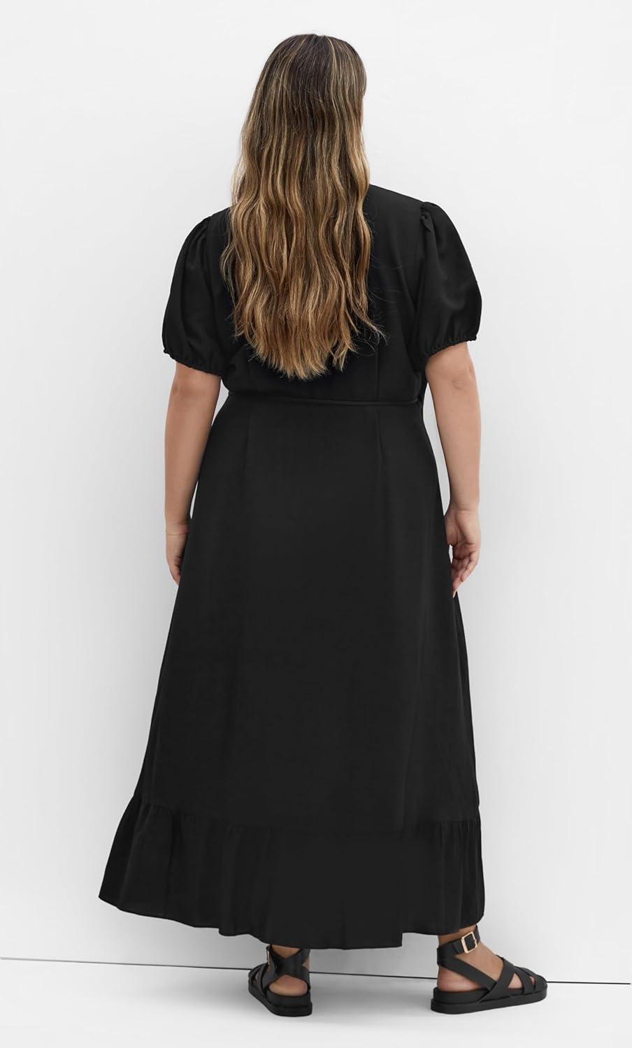 image:imageCity Chic Womens Plus Size Dress Sarina Wrap MidiBlack