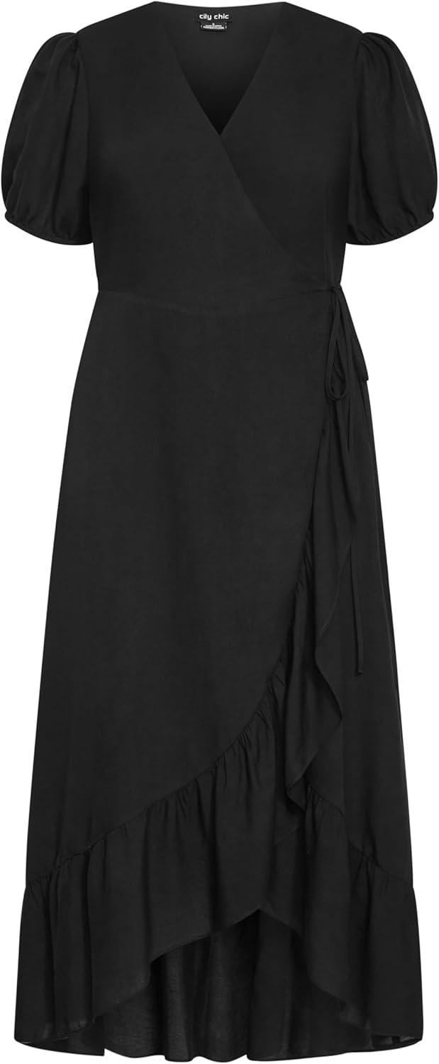 image:imageCity Chic Womens Plus Size Dress Sarina Wrap MidiBlack