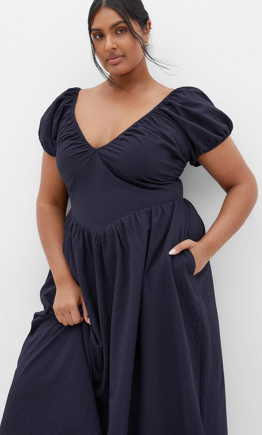 image:imageCity Chic Womens Plus Size Dress Shelby MidiNavy