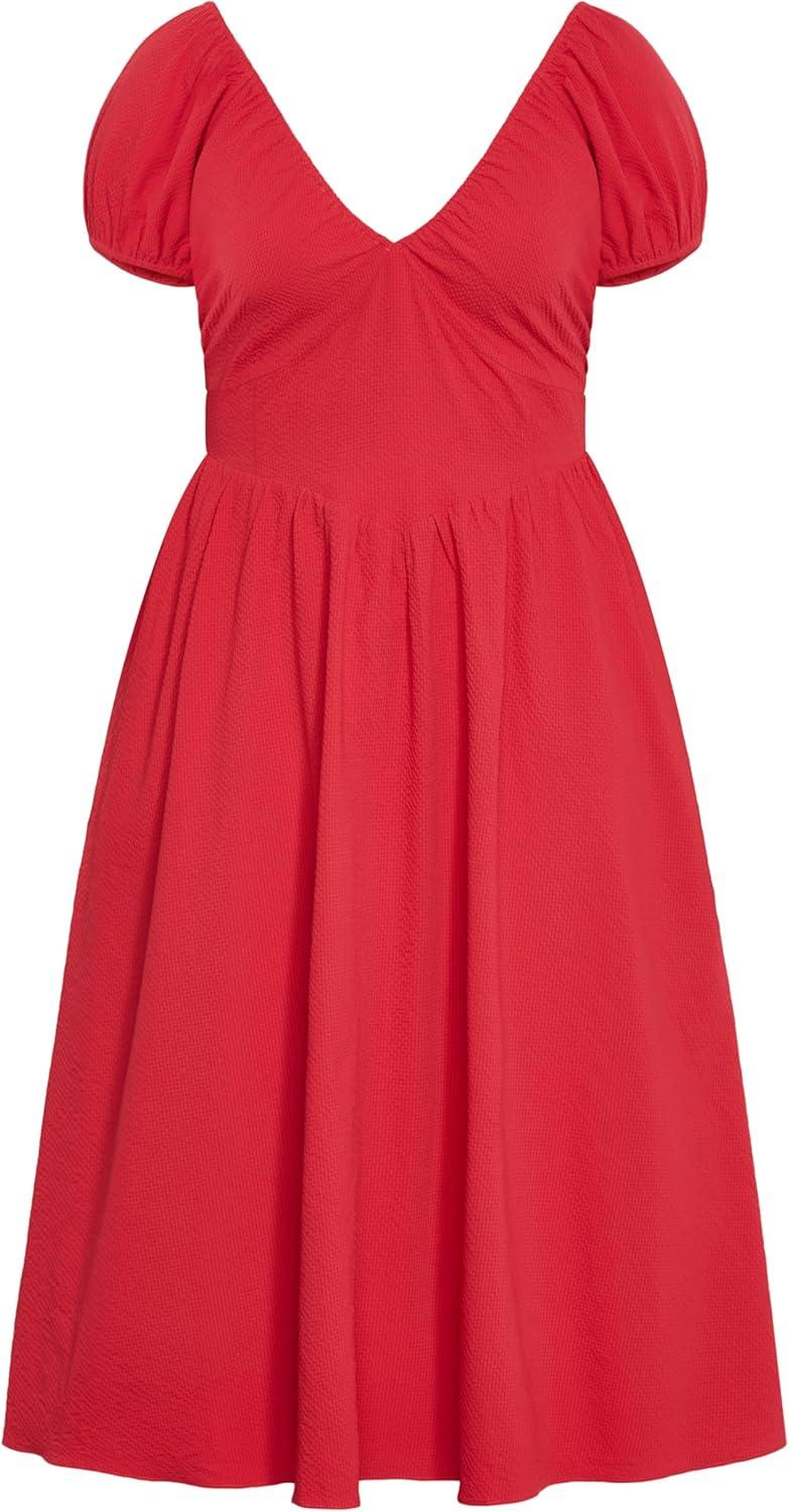 image:imageCity Chic Womens Plus Size Dress Shelby MidiRed