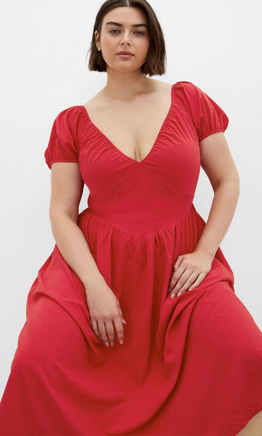 image:imageCity Chic Womens Plus Size Dress Shelby MidiRed