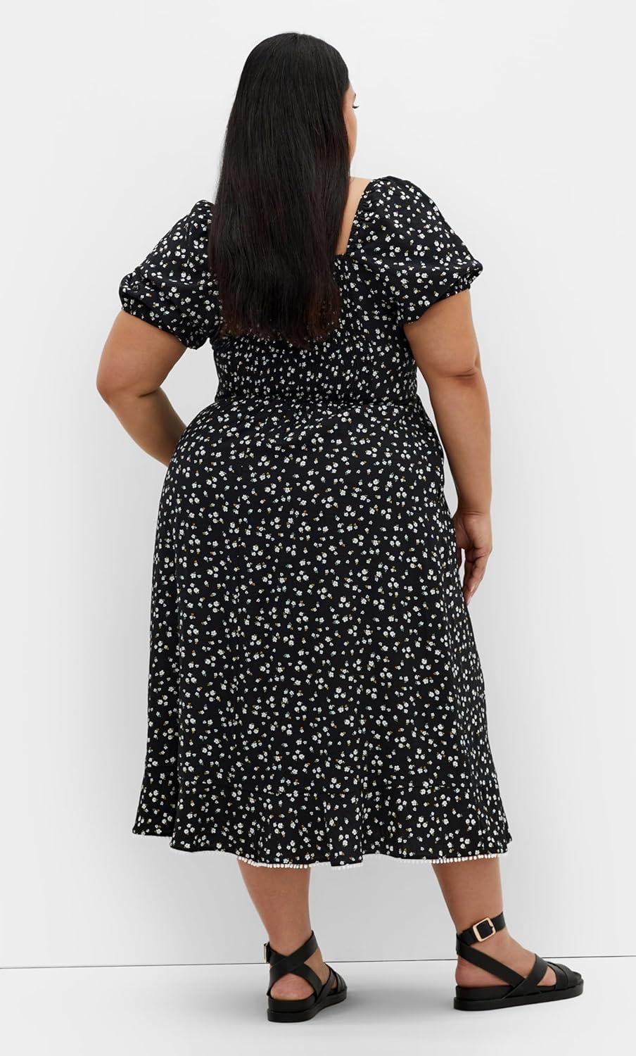 image:imageCity Chic Womens Plus Size Dress Sky Cap Sleeve MidiMeadow