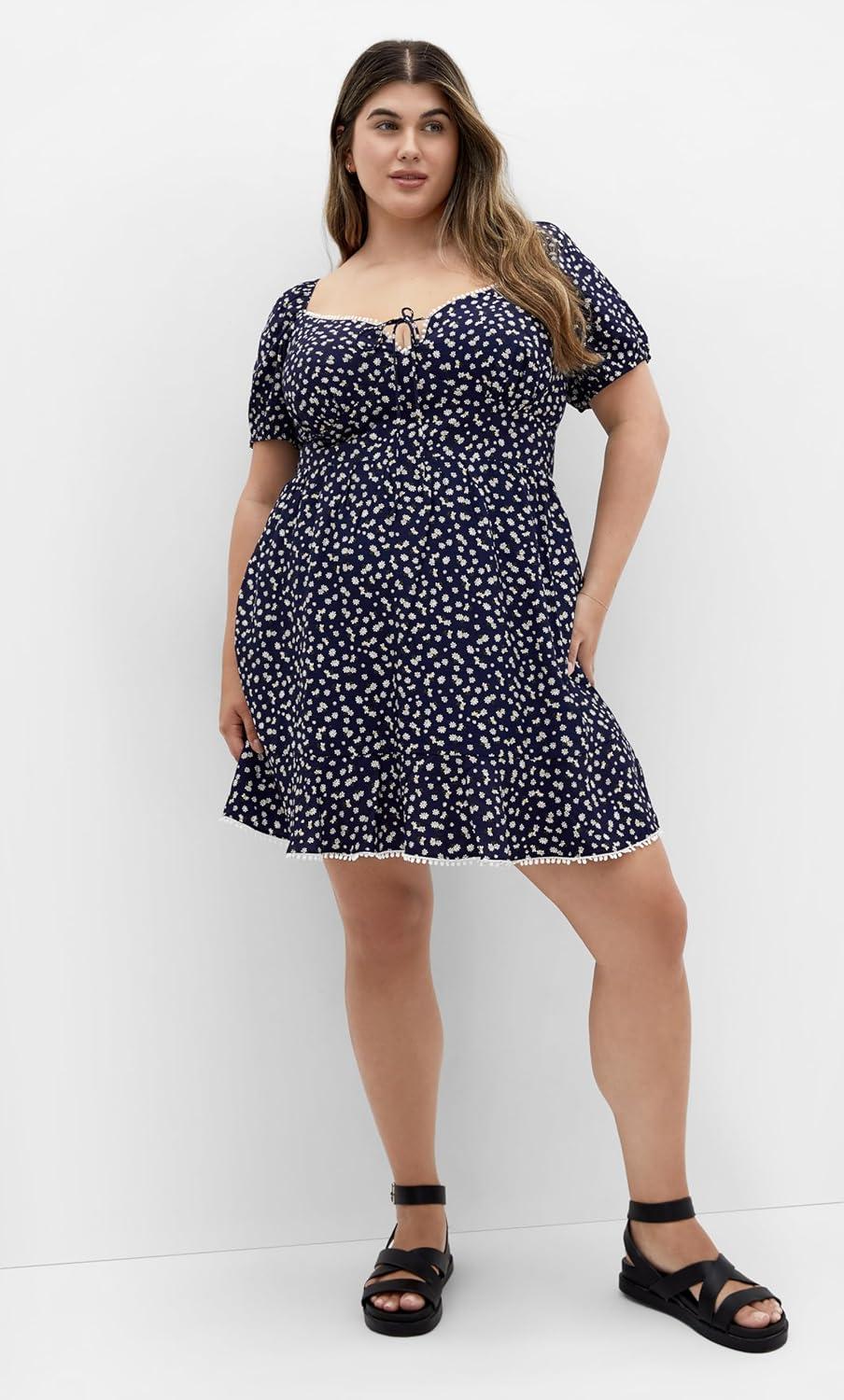 image:imageCity Chic Womens Plus Size Dress Sky KissNavy Daisy