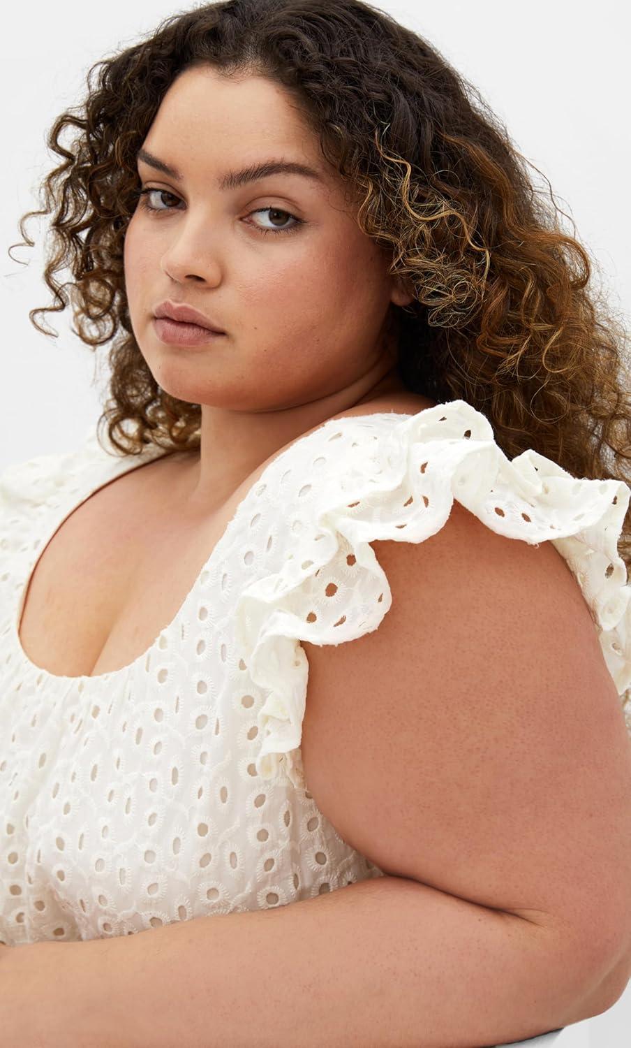 image:imageCity Chic Womens Plus Size Dress Sweet Broderie MidiIvory