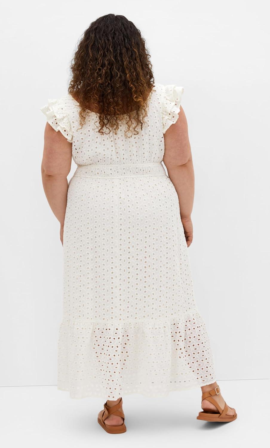 image:imageCity Chic Womens Plus Size Dress Sweet Broderie MidiIvory