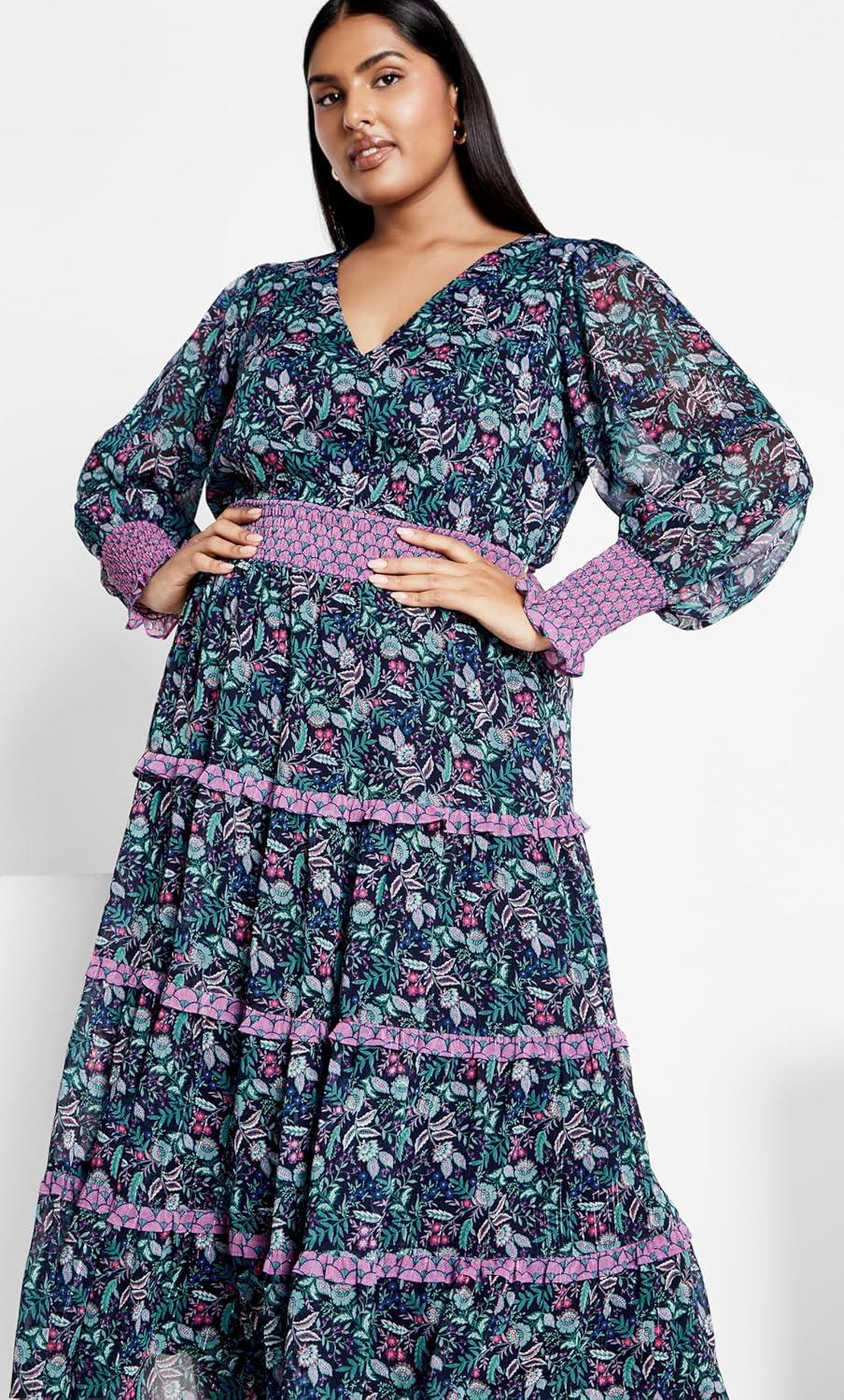 image:imageCity Chic Womens Plus Size Dress Gwendolyn PRTFlorentine