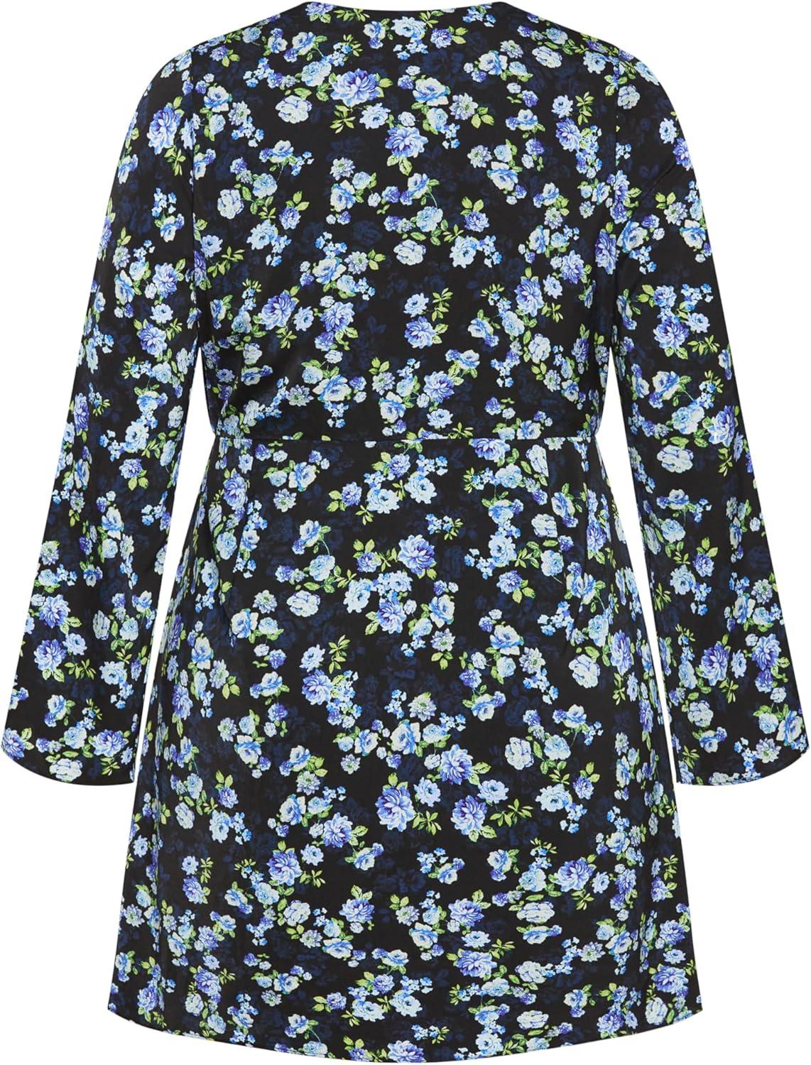 image:imageCity Chic Womens Plus Size Dress Lenna PRTBlue Mini Blooms