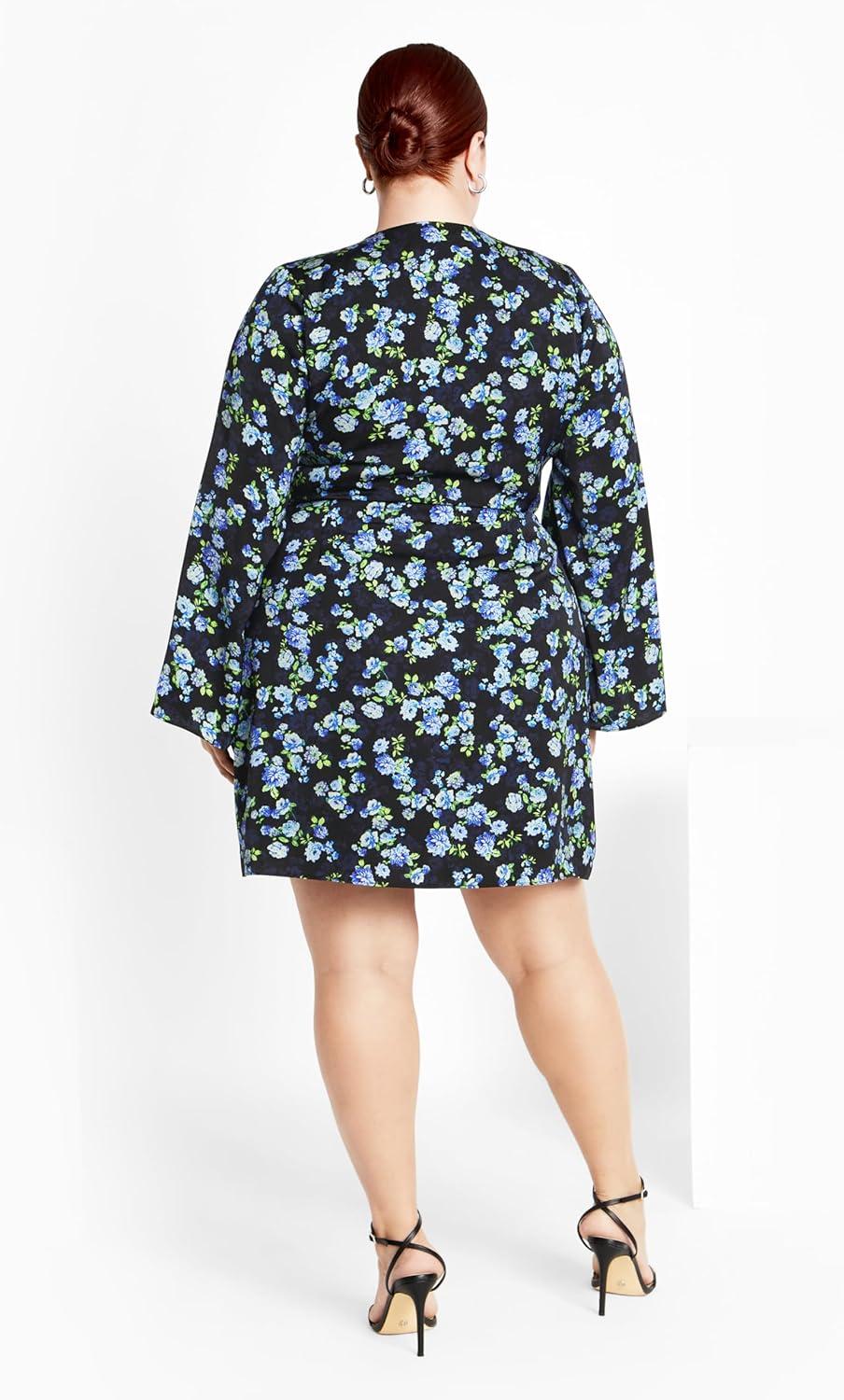 image:imageCity Chic Womens Plus Size Dress Lenna PRTBlue Mini Blooms