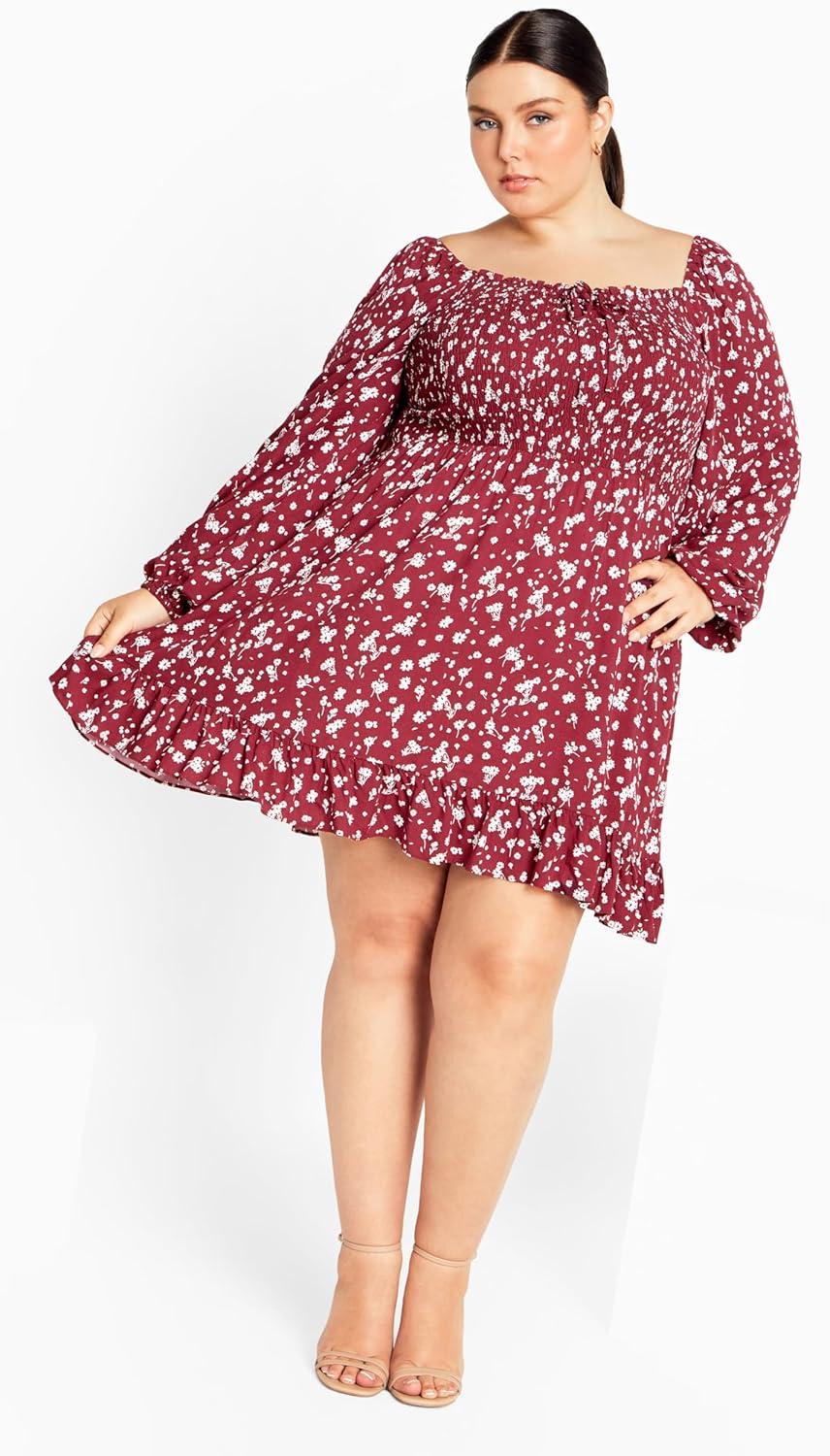image:imageCity Chic Womens Plus Size Dress Lia PRTRetro Ditsy