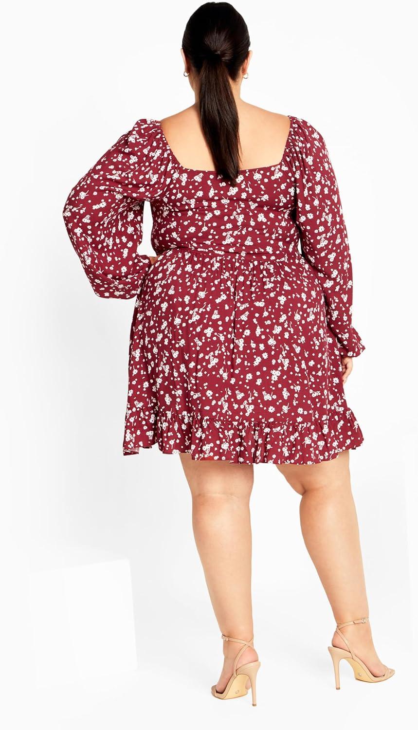 image:imageCity Chic Womens Plus Size Dress Lia PRTRetro Ditsy