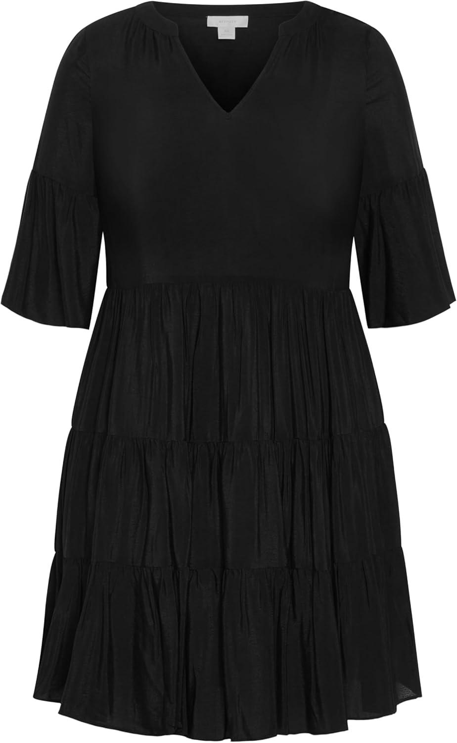 image:imageCity Chic Womens Plus Size DressNathalie Tiered MiniBlack