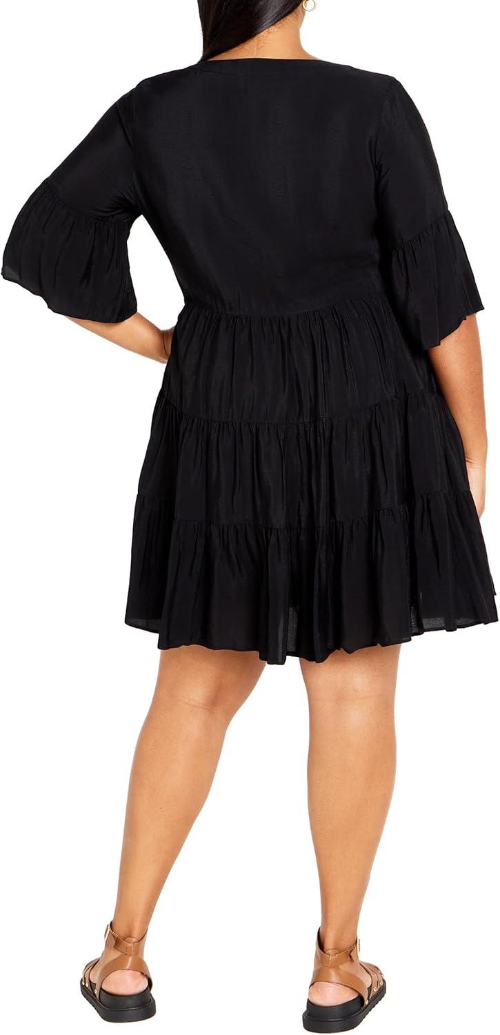 image:imageCity Chic Womens Plus Size DressNathalie Tiered MiniBlack