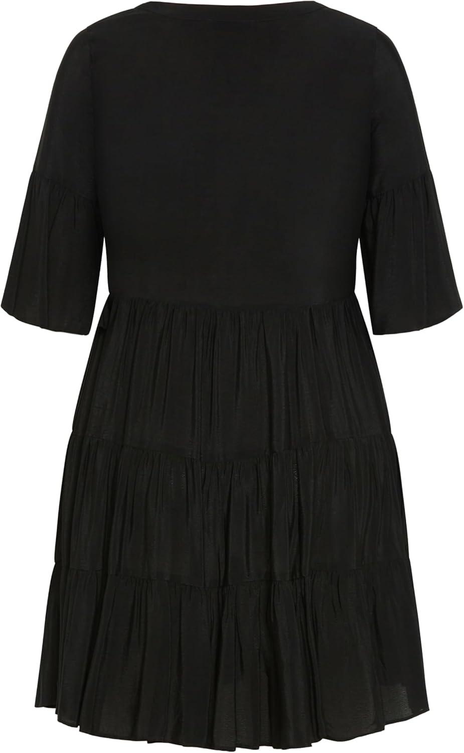 image:imageCity Chic Womens Plus Size DressNathalie Tiered MiniBlack