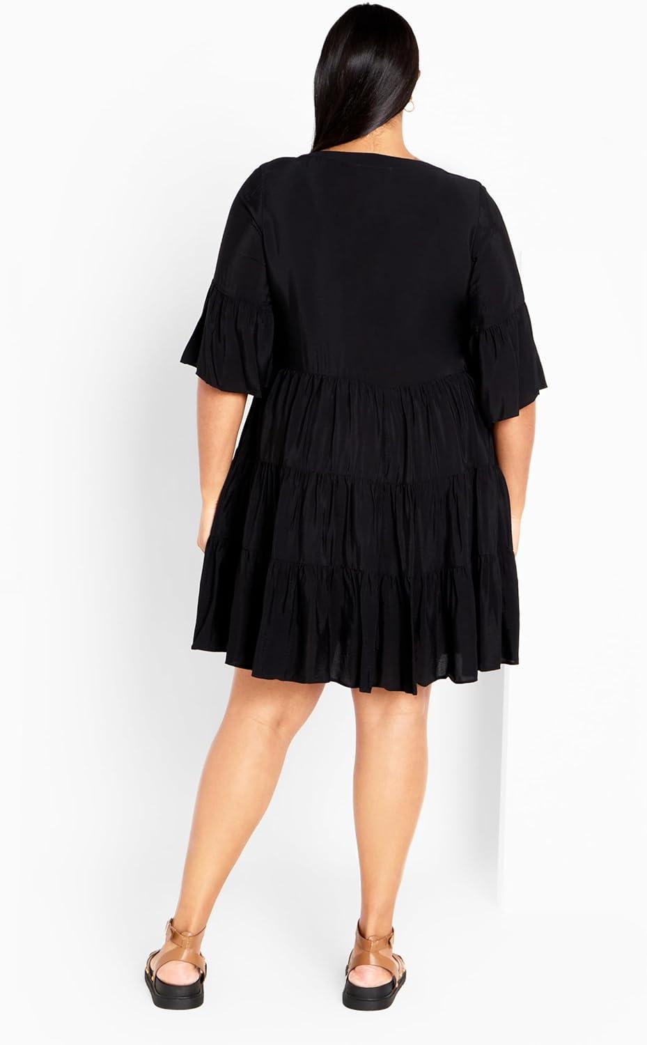 image:imageCity Chic Womens Plus Size DressNathalie Tiered MiniBlack