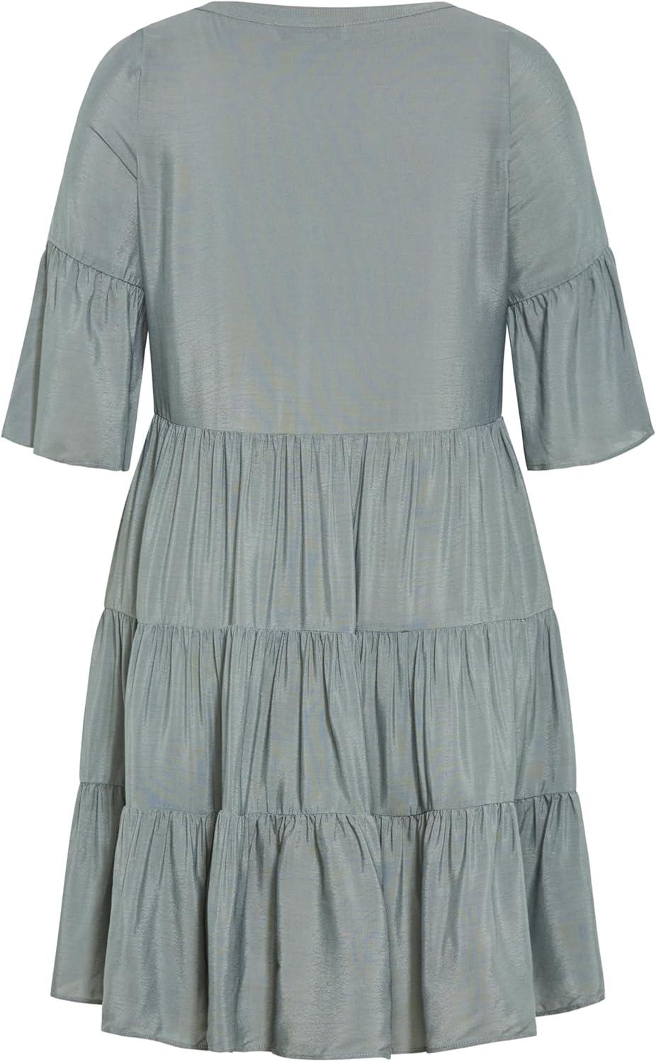 image:imageCity Chic Womens Plus Size DressNathalie Tiered MiniDeep Sage
