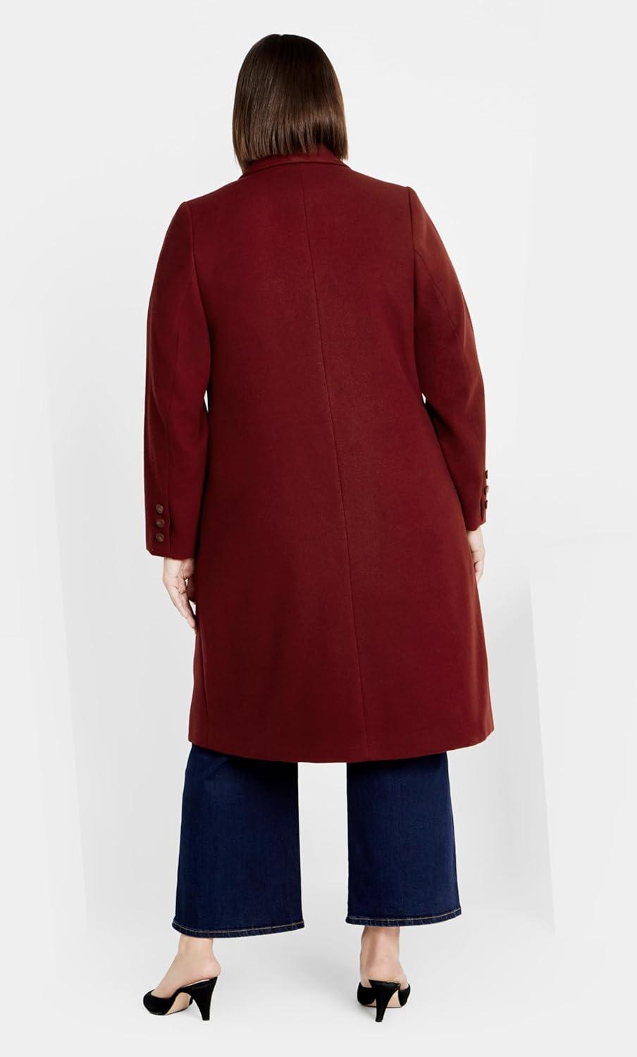 image:imageCity Chic Womens Plus Size Effortless Chic CoatCabernet