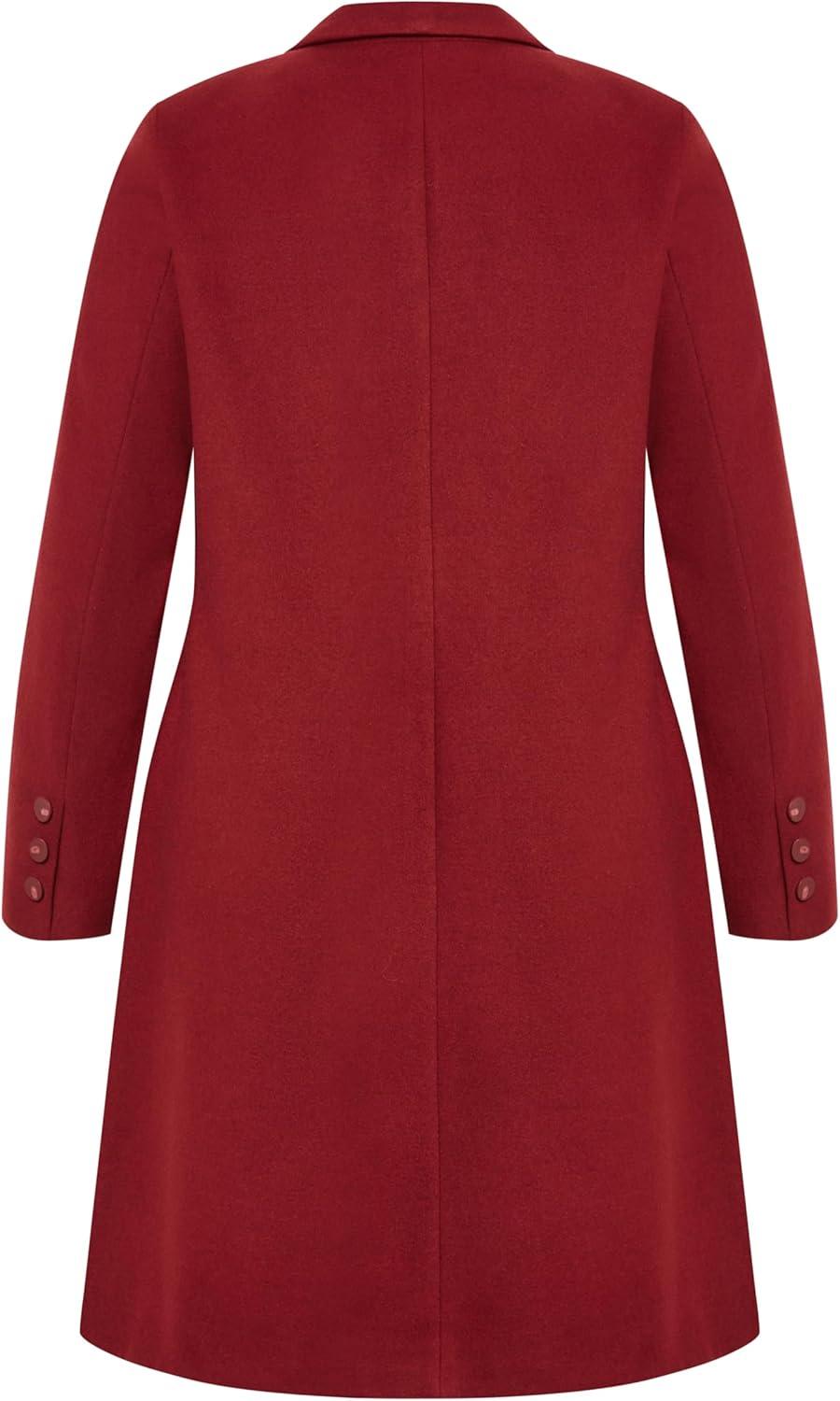 image:imageCity Chic Womens Plus Size Effortless Chic CoatCabernet