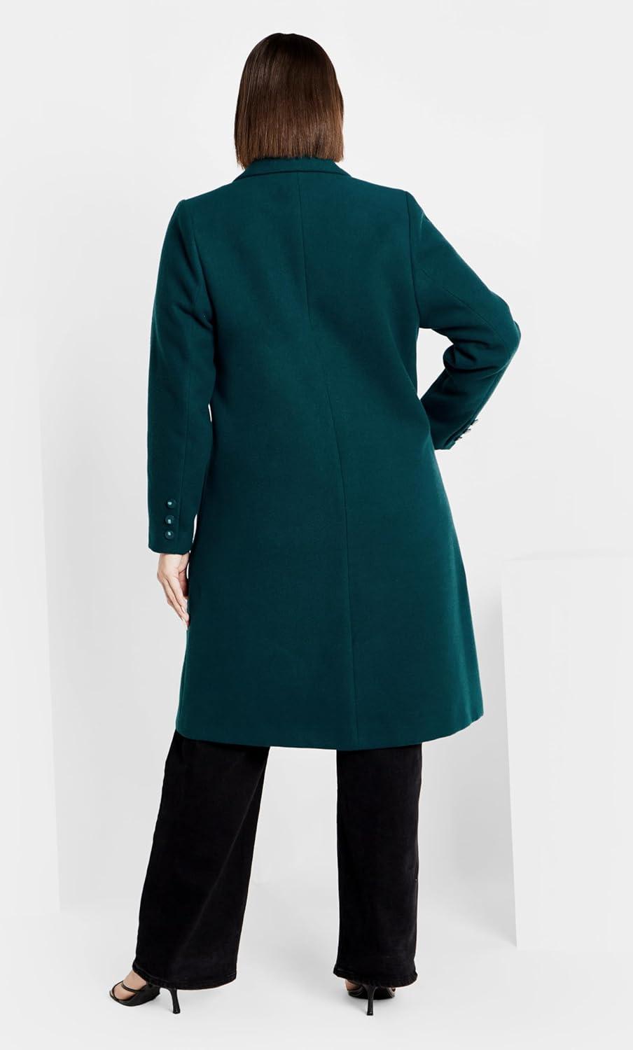 image:imageCity Chic Womens Plus Size Effortless Chic CoatEmerald