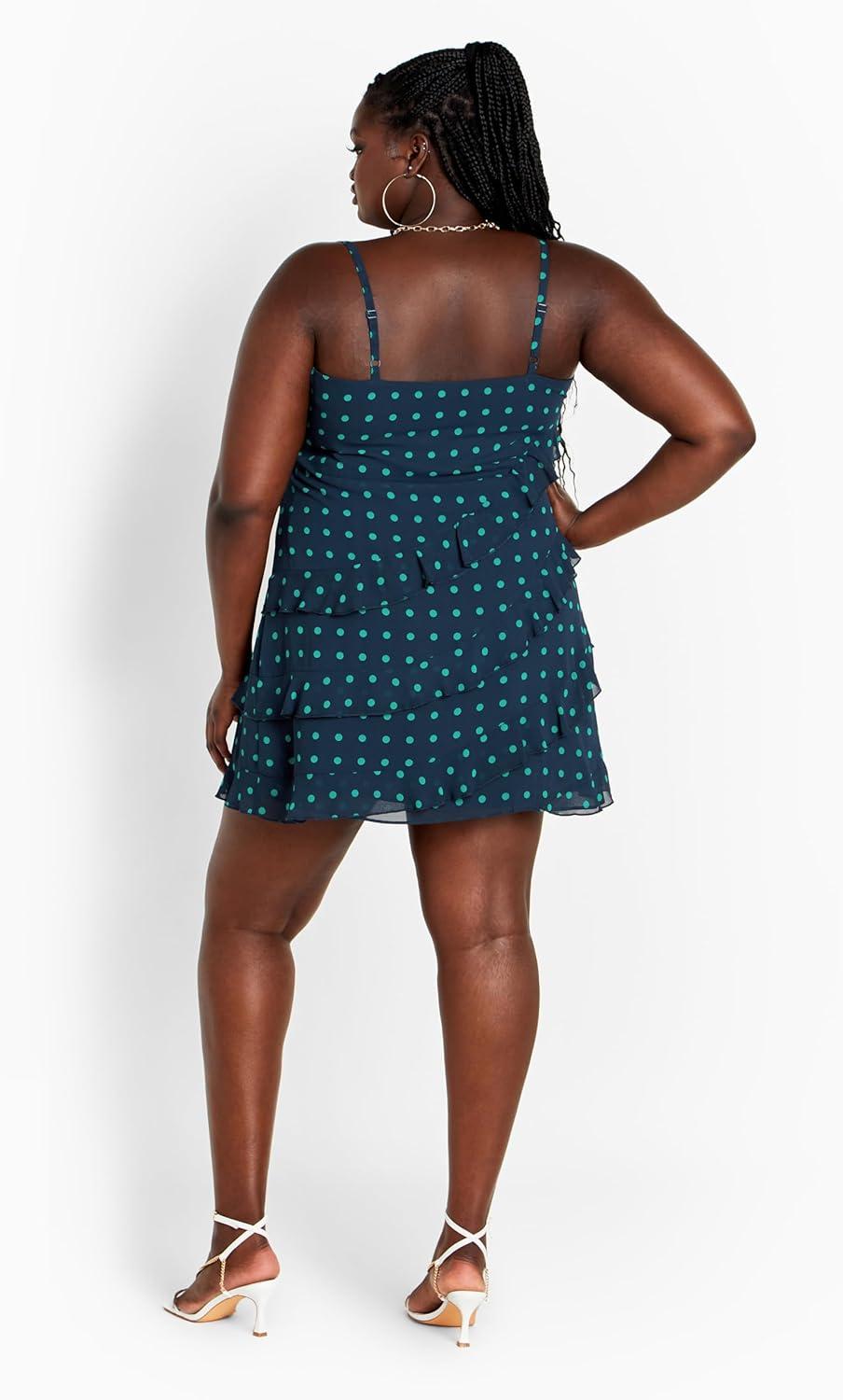 image:imageCity Chic Womens Plus Size Harley Print DressPep Green Spot