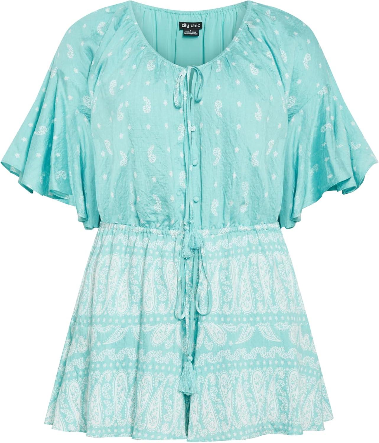 image:imageCity Chic Womens Plus Size Harlow Border Playsuit