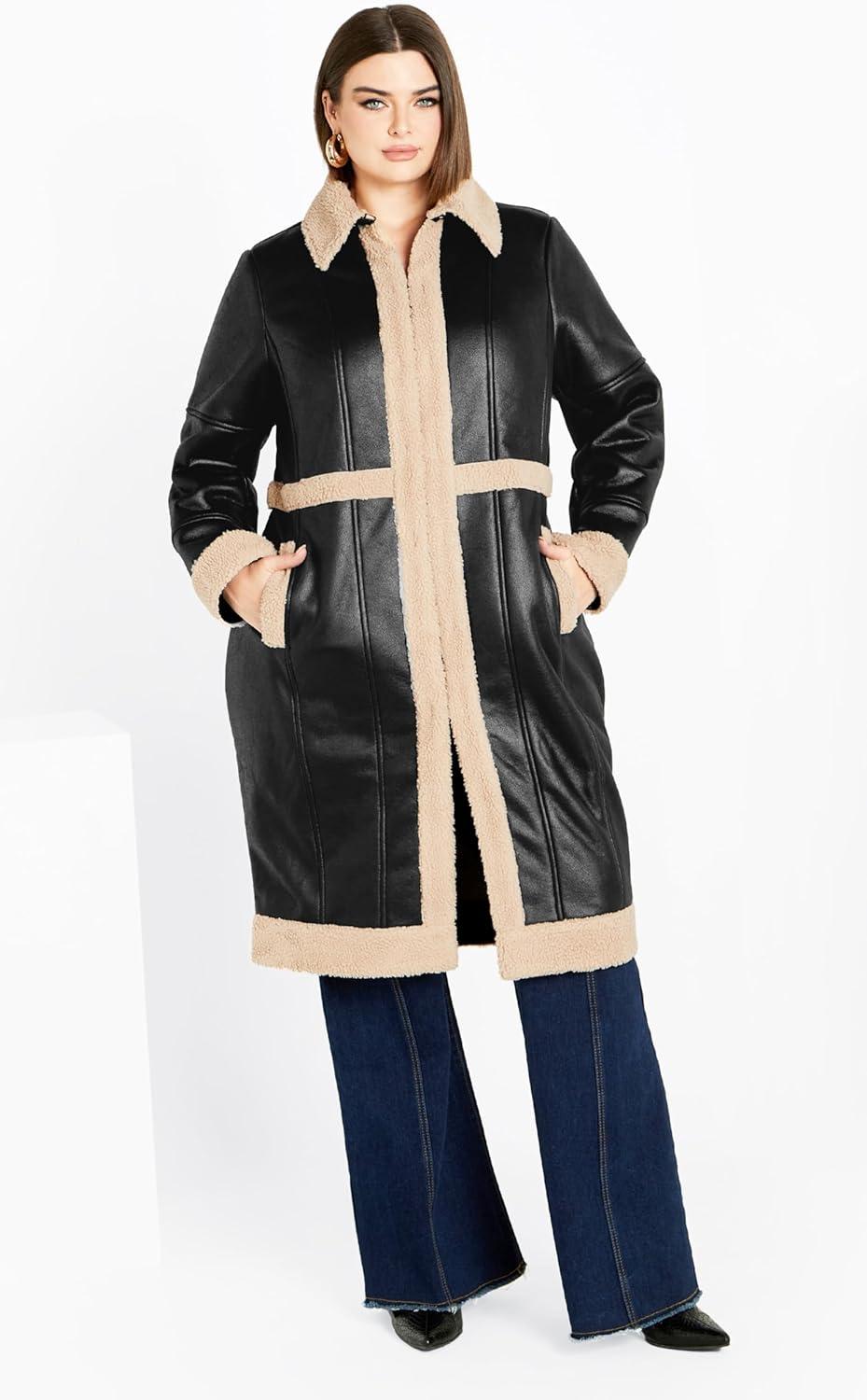 image:imageCity Chic Womens Plus Size Hayden CoatSand