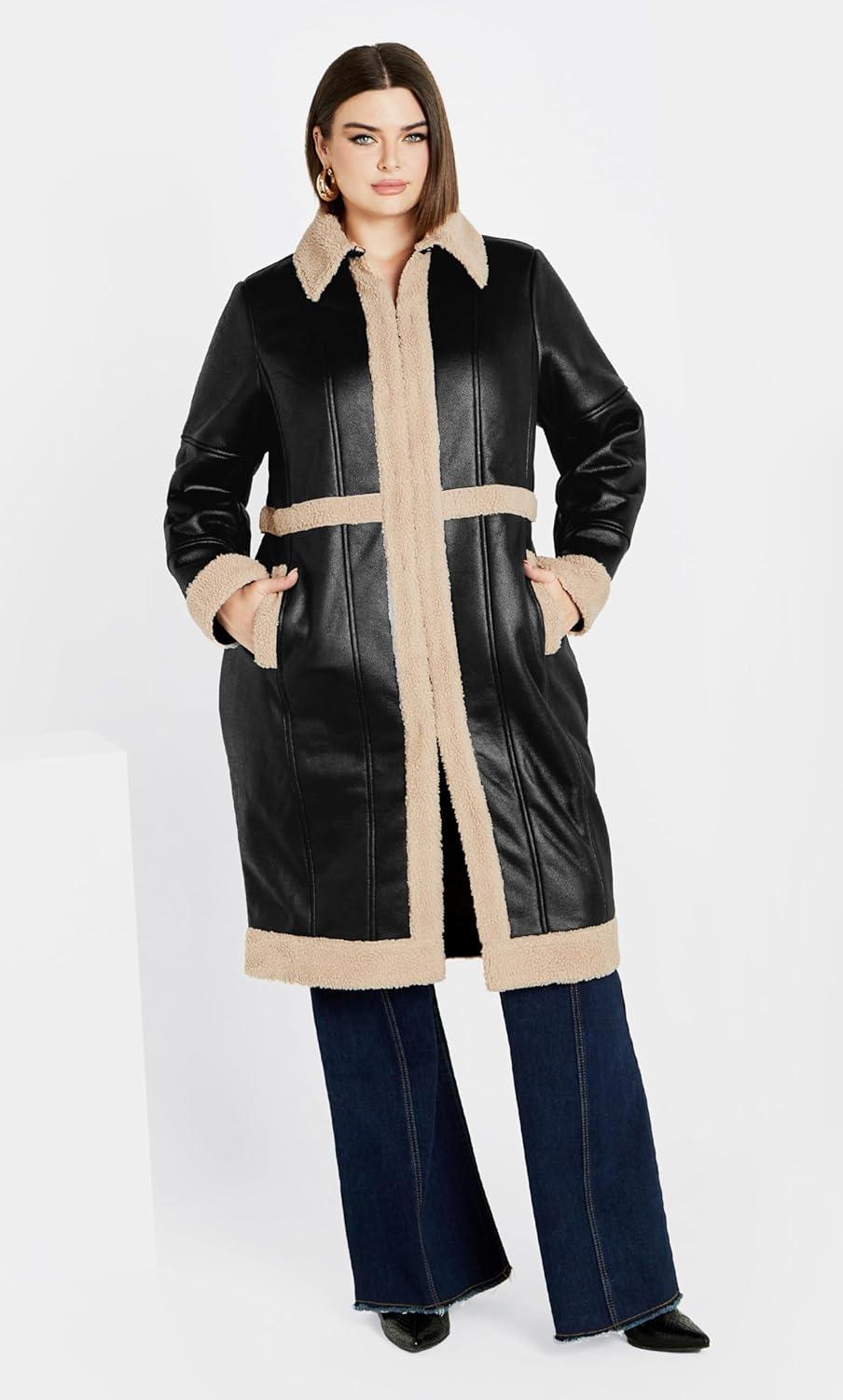 image:imageCity Chic Womens Plus Size Hayden CoatSand