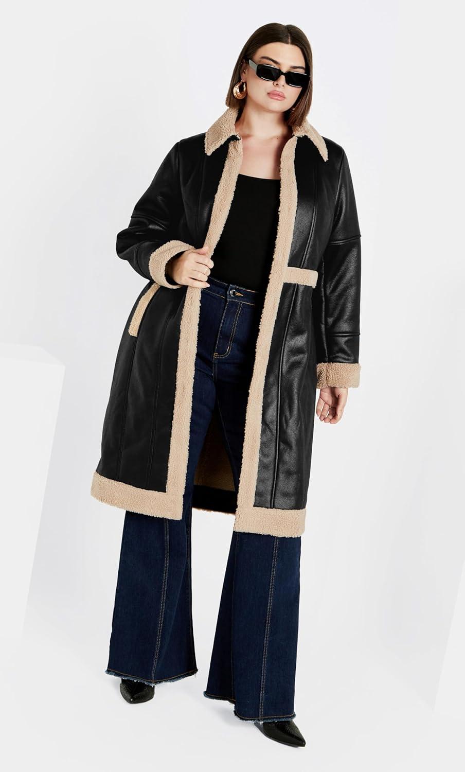 image:imageCity Chic Womens Plus Size Hayden CoatSand