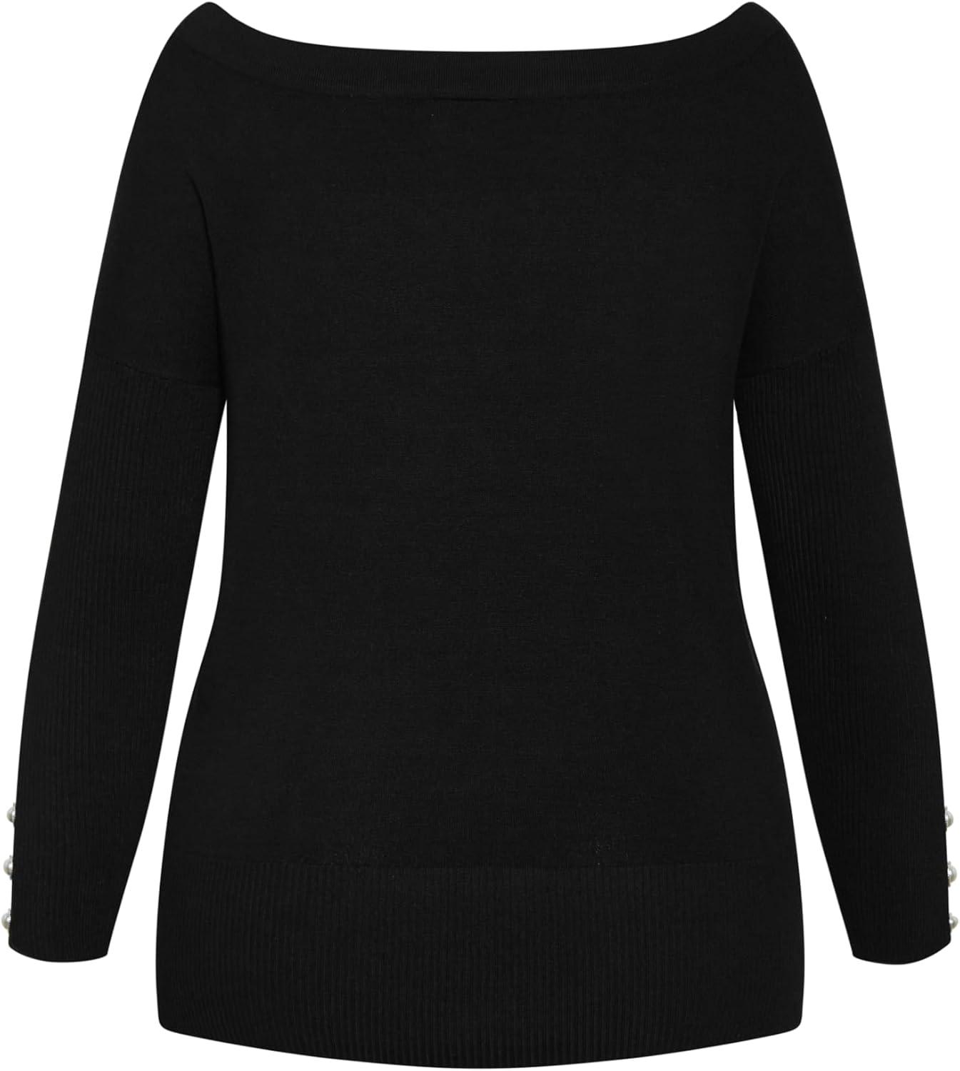 image:imageCity Chic Womens Plus Size Intrigue SweaterBlack