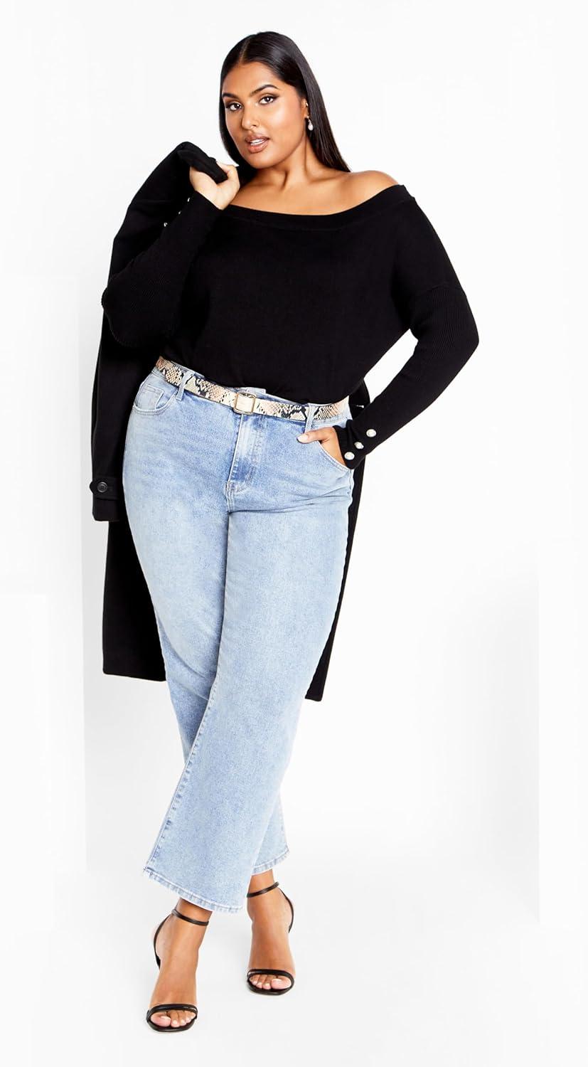 image:imageCity Chic Womens Plus Size Intrigue SweaterBlack