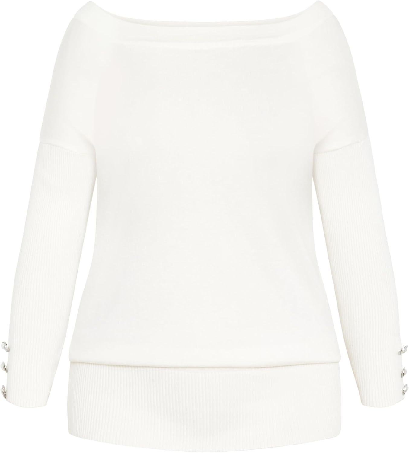 image:imageCity Chic Womens Plus Size Intrigue SweaterCream