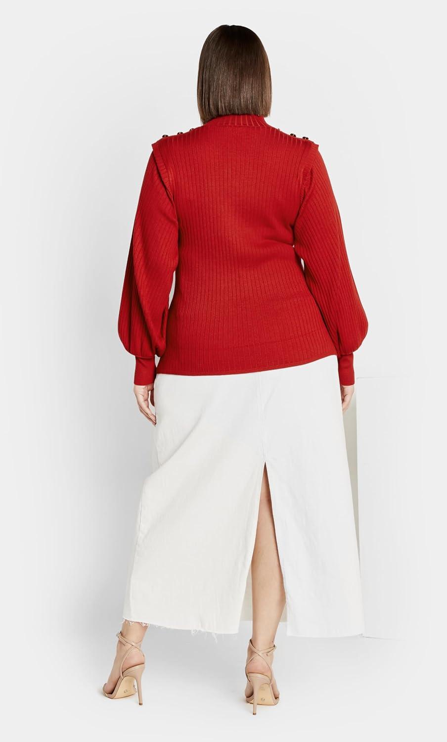 image:imageCity Chic Womens Plus Size Isabella SweaterCherry