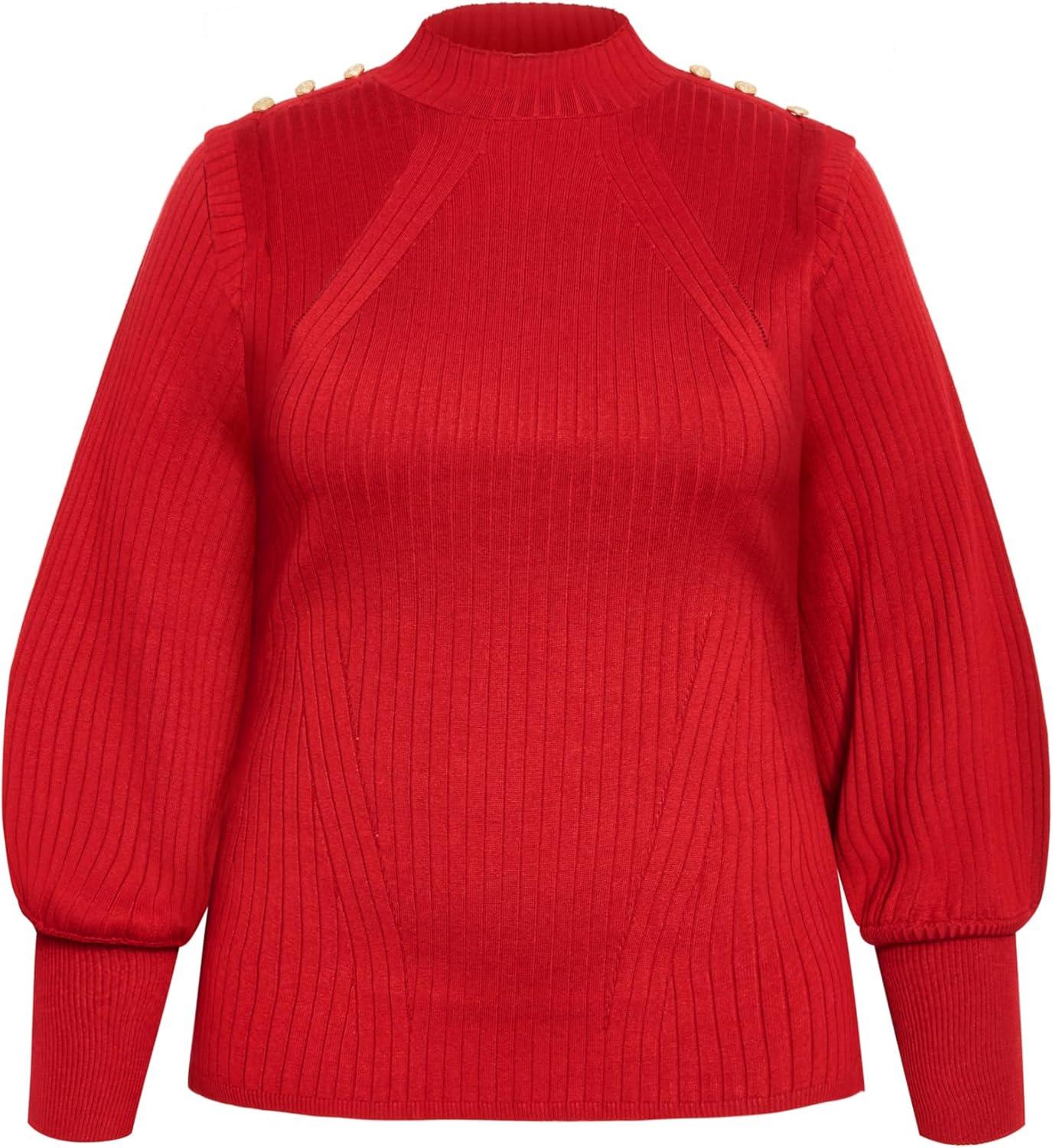 image:imageCity Chic Womens Plus Size Isabella SweaterCherry