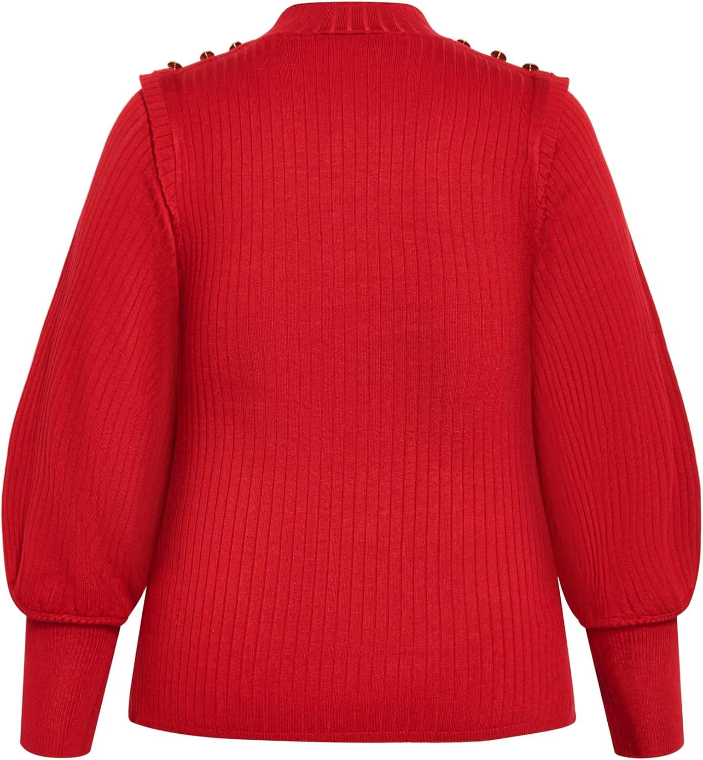 image:imageCity Chic Womens Plus Size Isabella SweaterCherry