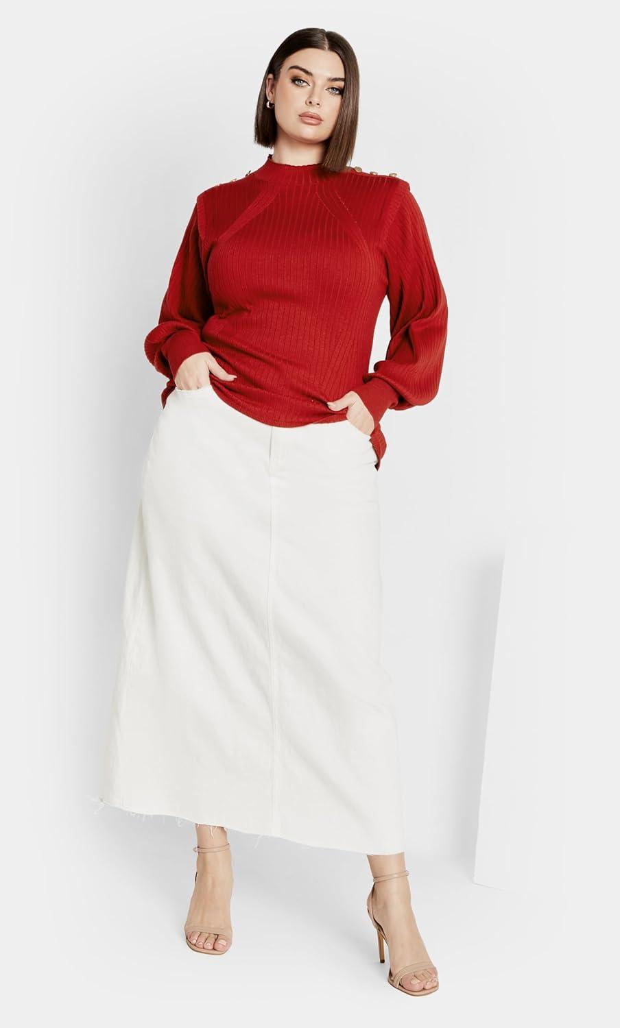 image:imageCity Chic Womens Plus Size Isabella SweaterCherry