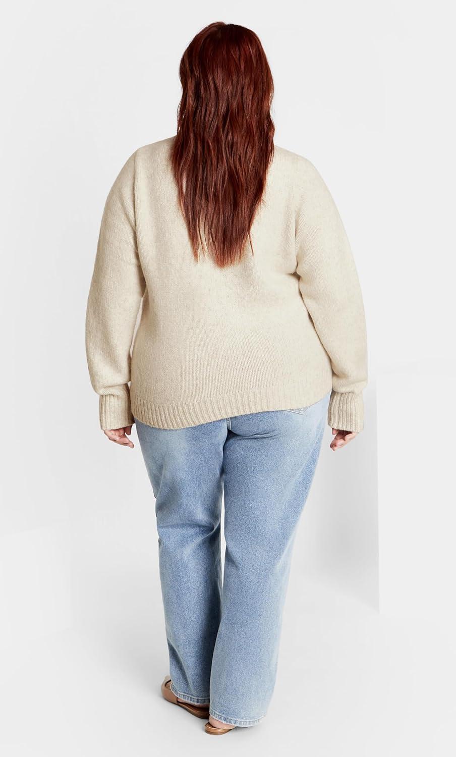 image:imageCity Chic Womens Plus Size Ivy SweaterCream
