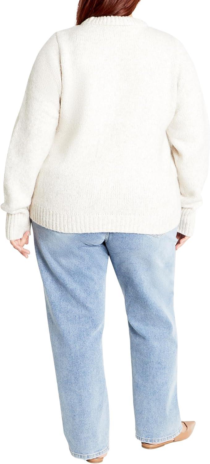 image:imageCity Chic Womens Plus Size Ivy SweaterCream