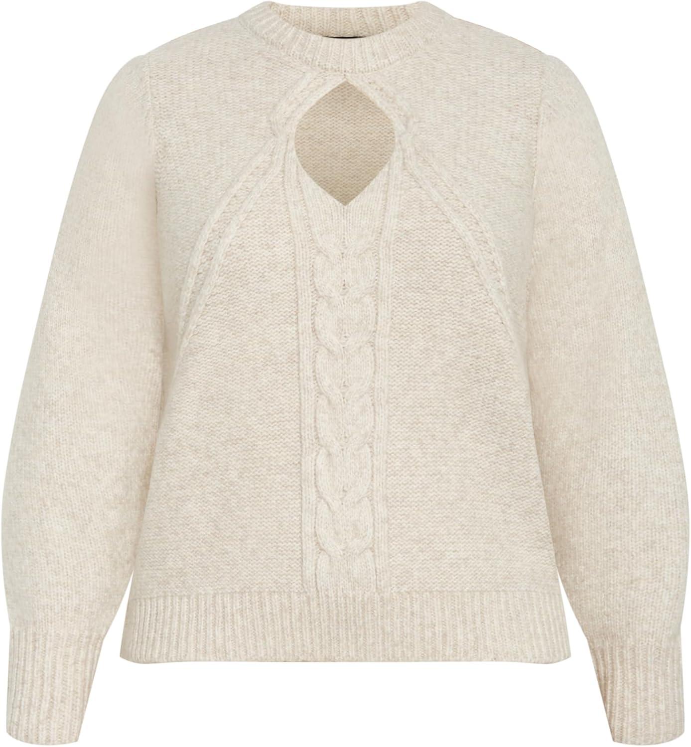 image:imageCity Chic Womens Plus Size Ivy SweaterCream
