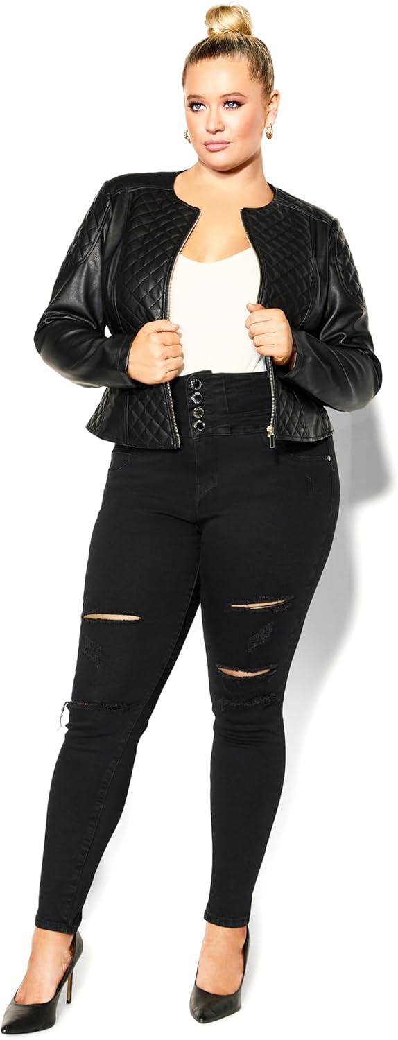 image:imageCity Chic Womens Plus Size JKT ElizaBlack
